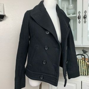 Gap Black Lined Wool Blend Cropped Mod Peacoat XS